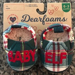 NWT Dearfoams Baby Elf Plaid Slippers